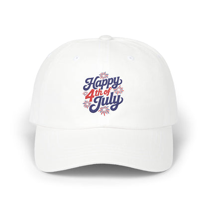 Dad Cap — "Happy 4th of July" Embroidered Patriotic Baseball Hat