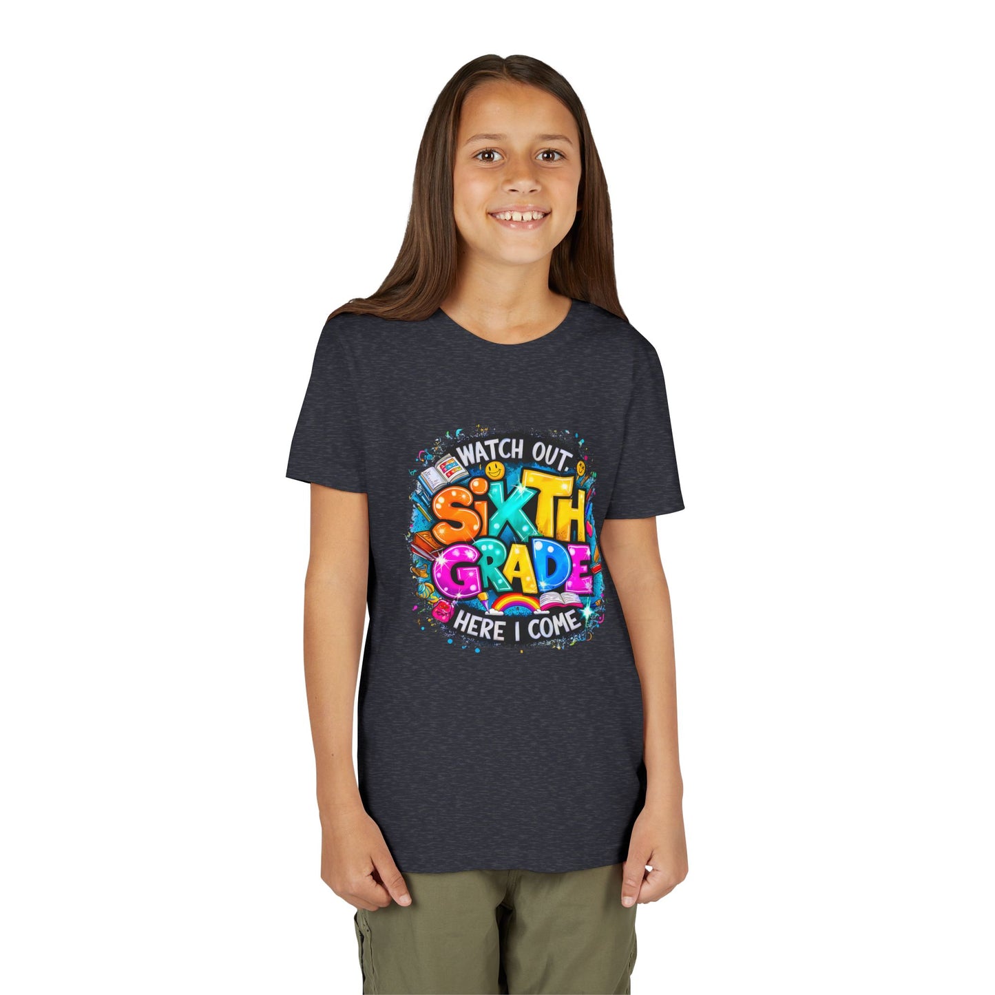 Youth Tee — "Watch Out Sixth Grade Here I Come" Back-to-School Graphic Shirt