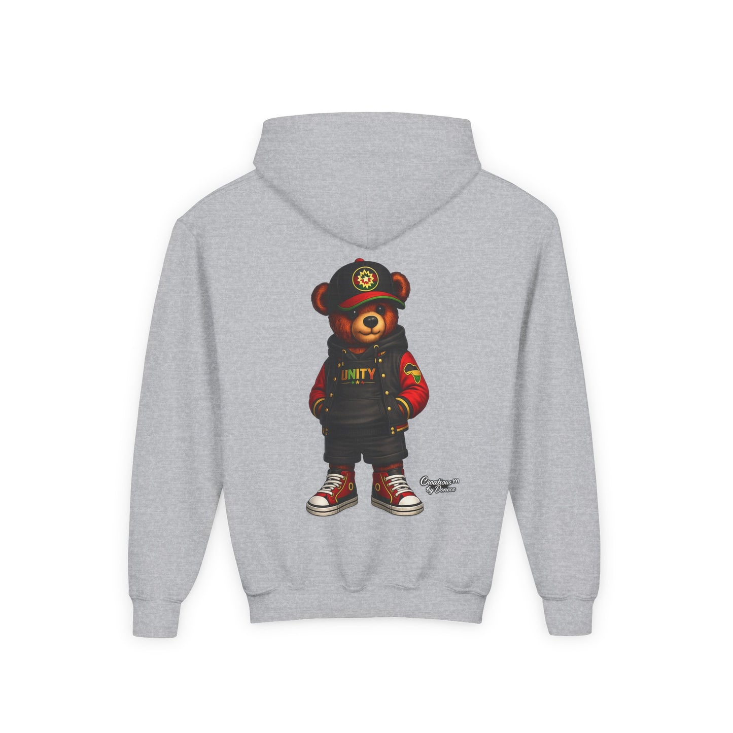 Youth Bear Hoodie — Streetwear Teddy Bear Graphic Pullover