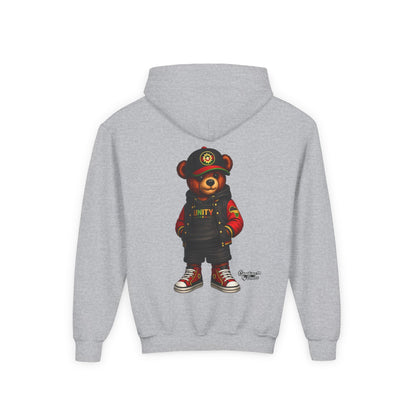 Youth Bear Hoodie — Streetwear Teddy Bear Graphic Pullover