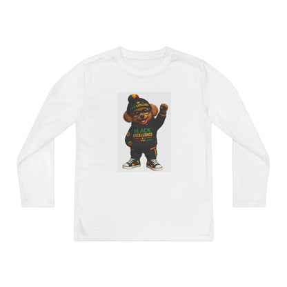 Youth Long Sleeve Tee — Black Excellence Bear Graphic