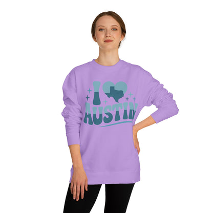 Austin Love Crewneck Sweatshirt — Retro I  Austin Graphic