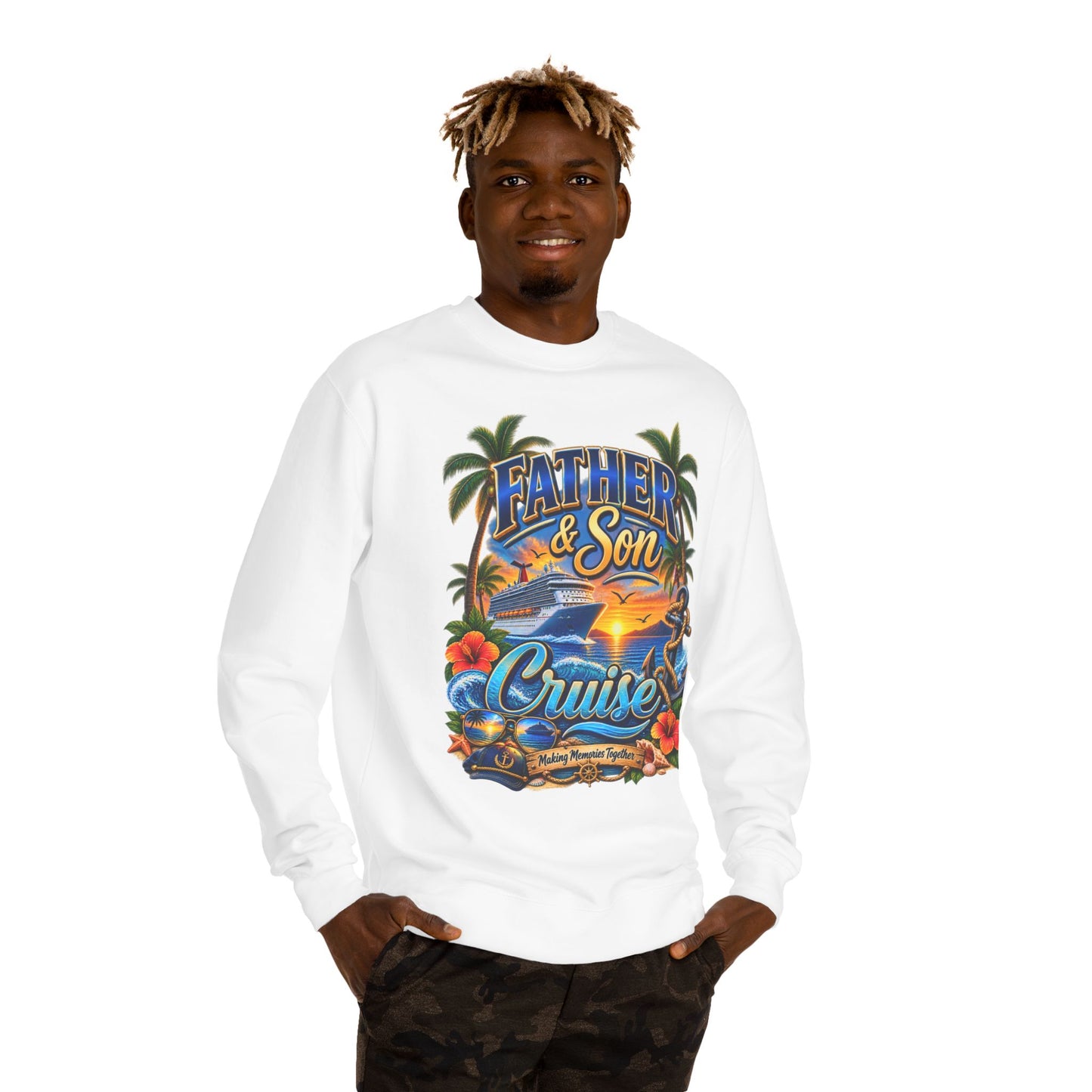 Father & Son Cruise Sweatshirt – Tropical Beach Boat Design