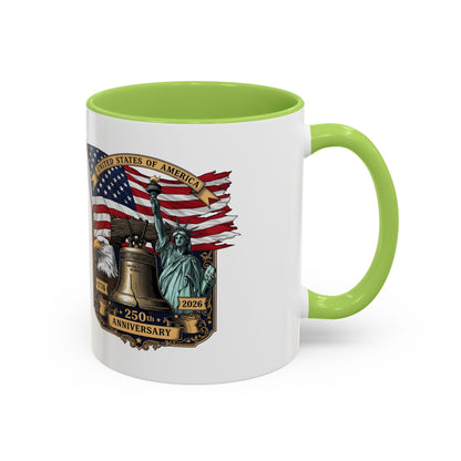 Liberty Anniversary Coffee Mug — 250th USA Celebration Accent Mug