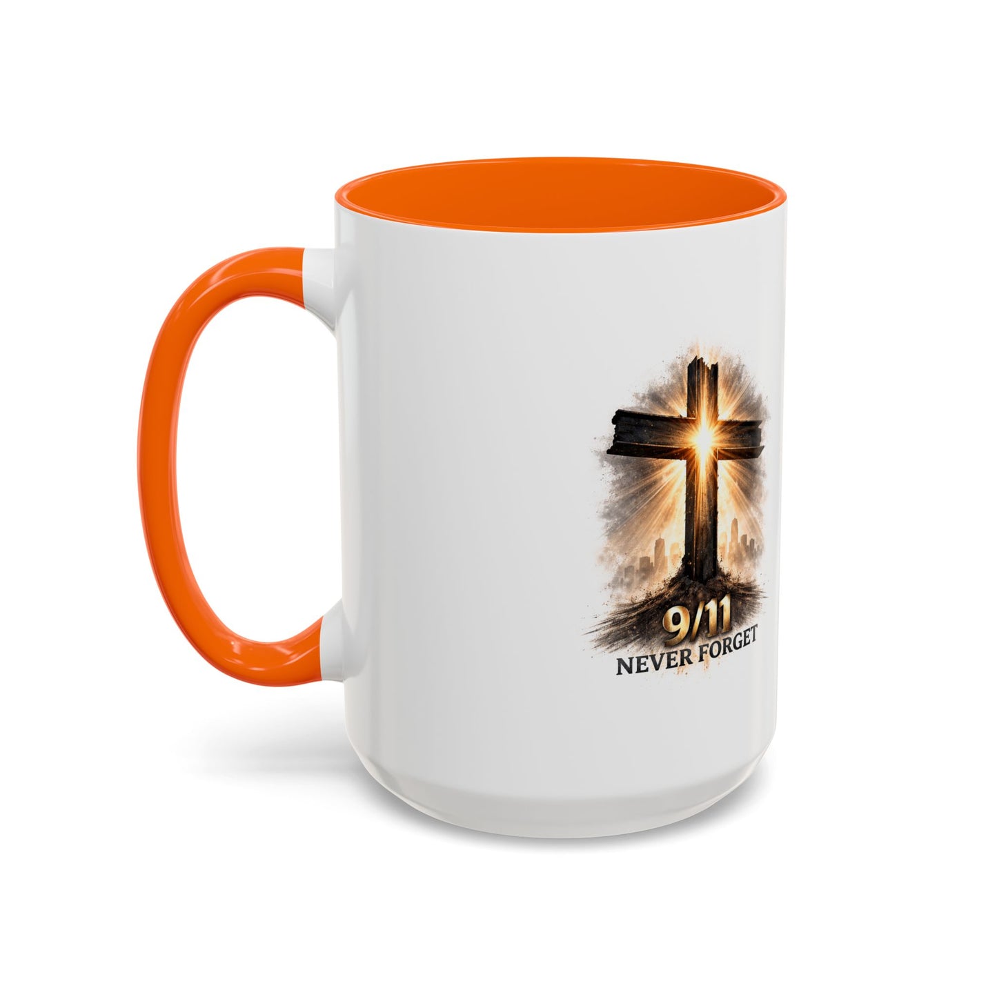 9/11 Never Forget Coffee Mug — Religious Memorial Accent Mug