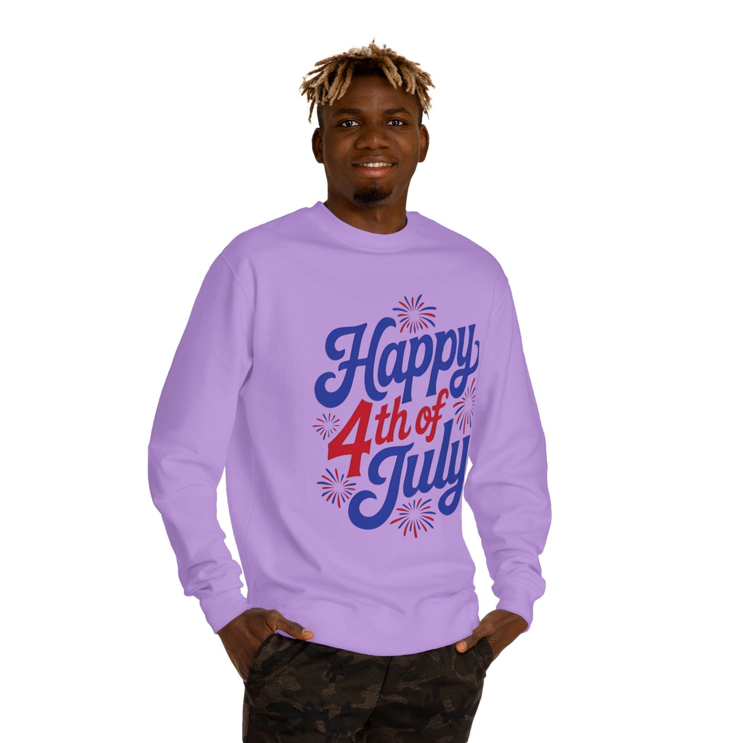Happy 4th of July Sweatshirt — Patriotic Fireworks Crewneck
