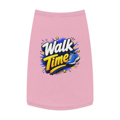 Pet Tank Top — "Walk Time" Graphic Dog Shirt, Walking & Outdoor Dog Apparel