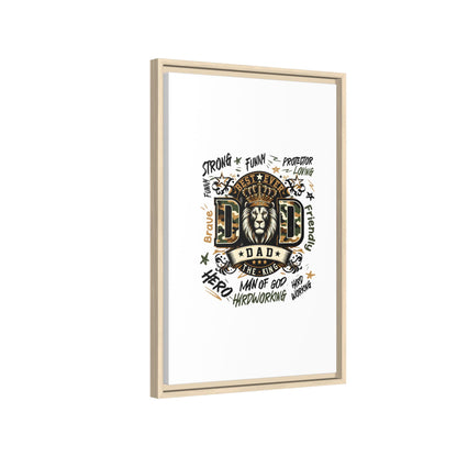 Framed Matte Canvas 'Best Ever DAD' Wall Art – Lion King Design, Father’s Day Gift