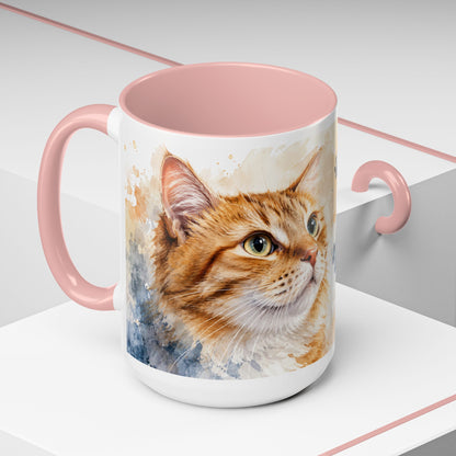 Cat Lover Coffee Mug — “A House Is Not A Home Without A Cat” Accent Mug (11/15oz)
