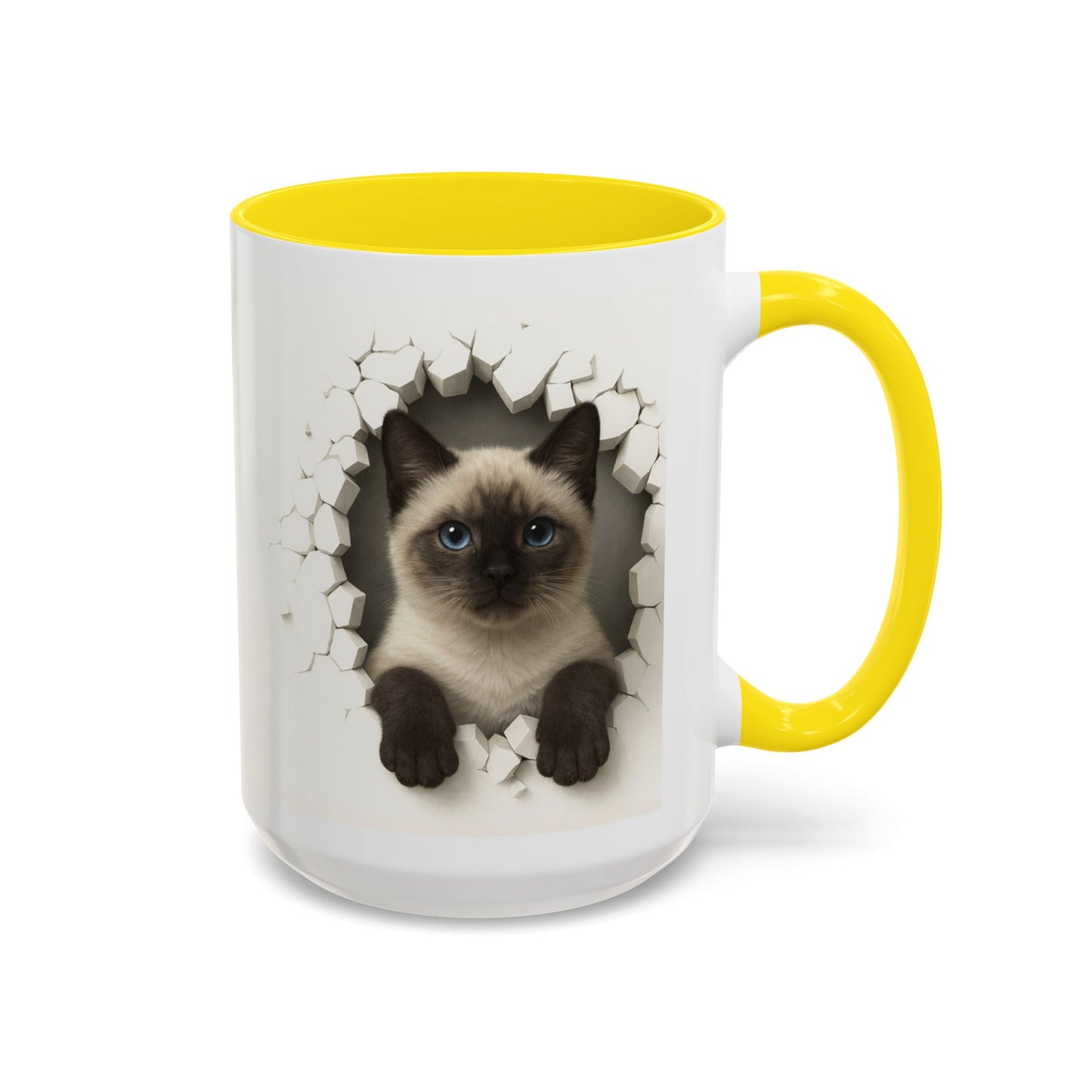 Siamese Cat Peeking Accent Coffee Mug (11/15oz)