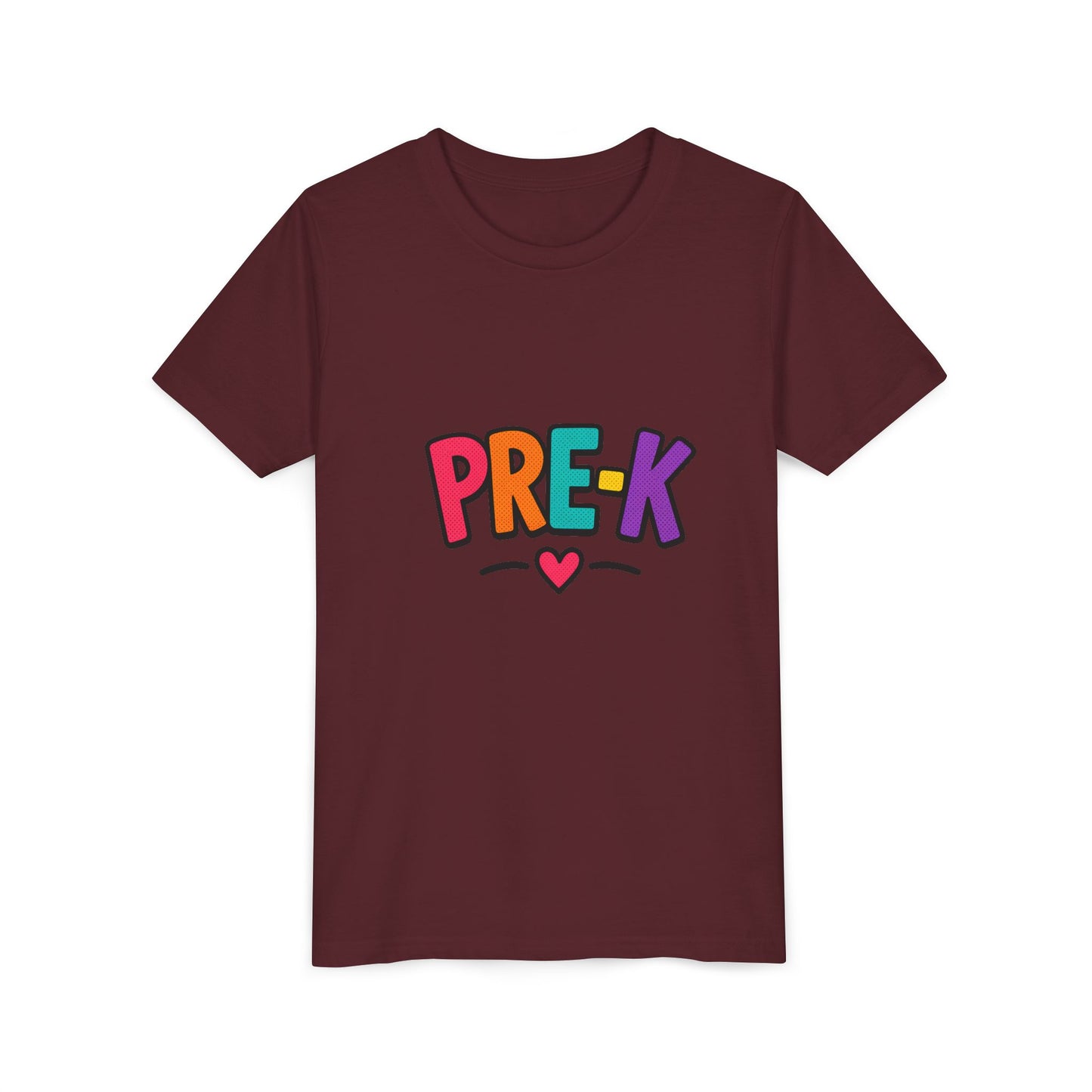Pre-K Kids Tee — Colorful Heart Preschool Shirt for Boys & Girls