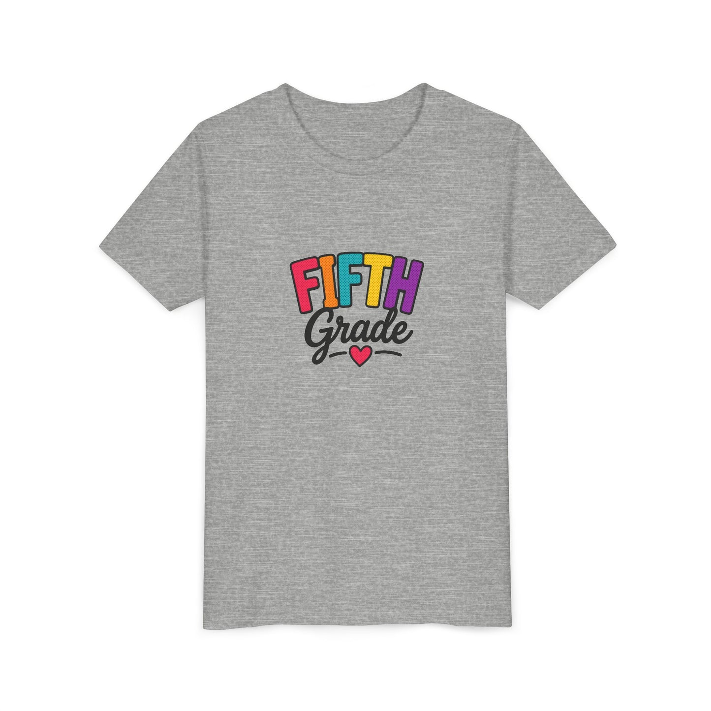 Fifth Grade Kids T‑Shirt – Colorful Back-to-School Tee with Heart
