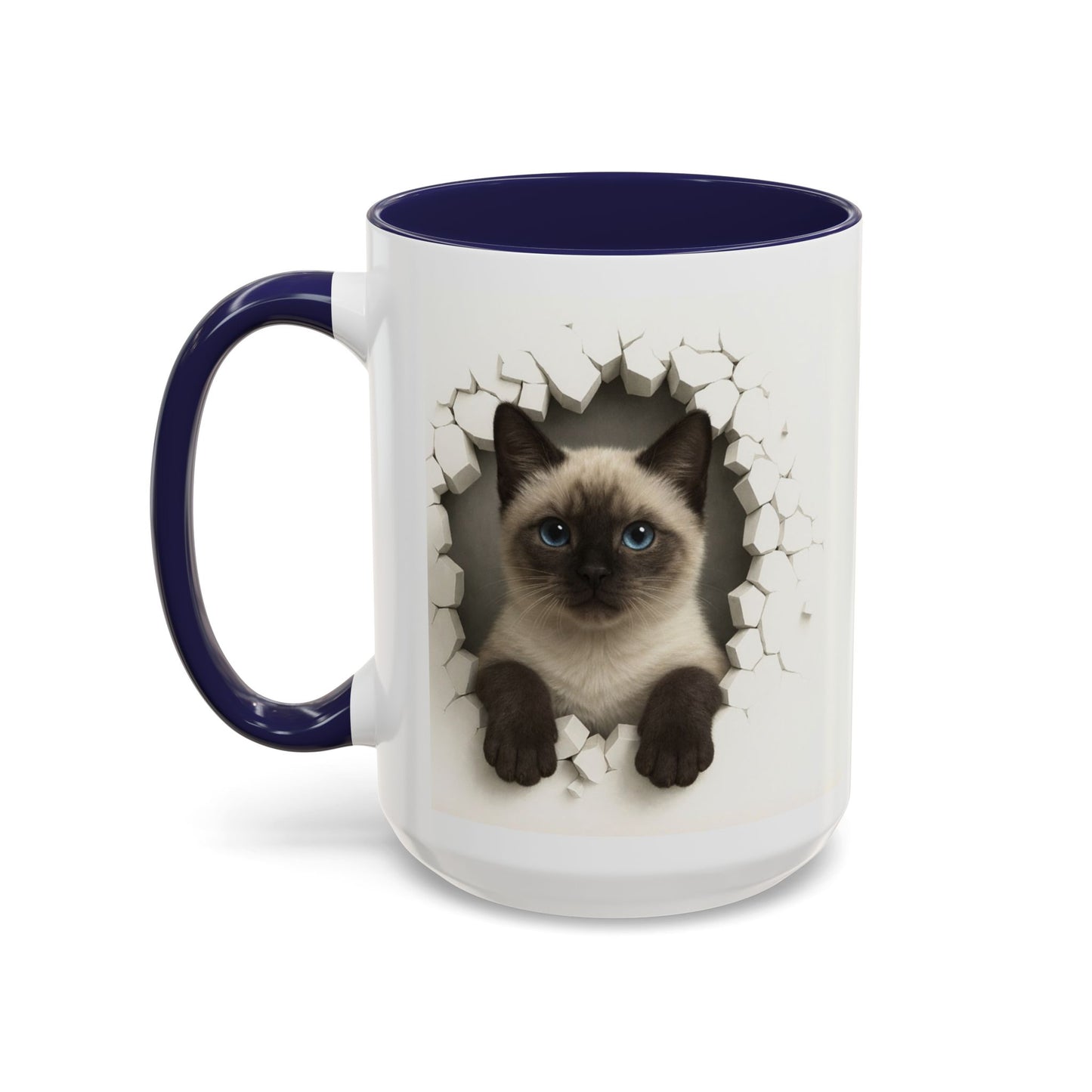 Siamese Cat Peeking Accent Coffee Mug (11/15oz)