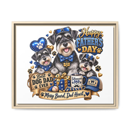 Happy Father's Day Schnauzer Canvas – Best Dog Dad Ever Framed Wall Art