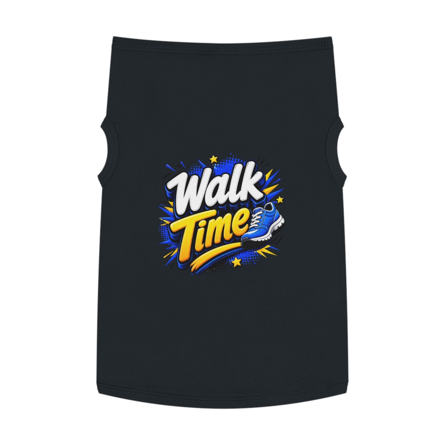 Pet Tank Top — "Walk Time" Graphic Dog Shirt, Walking & Outdoor Dog Apparel