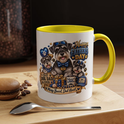 Father's Day Dog Dad Coffee Mug — "Happy Father's Day" Accent Mug (11/15oz)