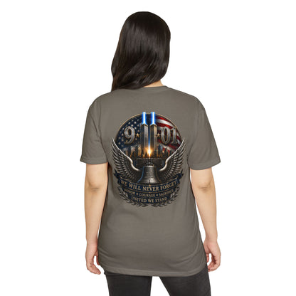 9/11 Never Forget Memorial T-Shirt — Twin Towers Tribute Tee