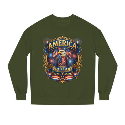 America 250 Years Crewneck Sweatshirt — 1776–2026 Patriotic Eagle Design