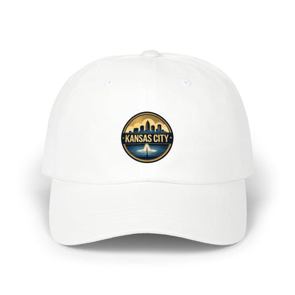 Kansas City Skyline Dad Cap — Vintage Sunset Embroidered Baseball Hat