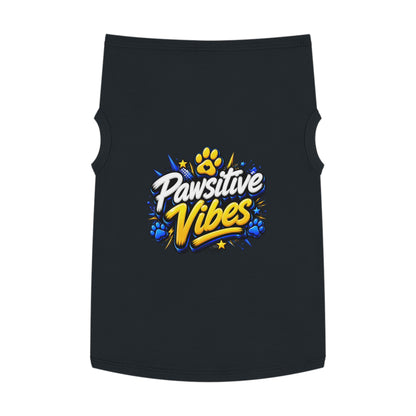 Pet Tank Top: "Pawsitive Vibes" Dog Tank — Cute Paw Print Pet Shirt