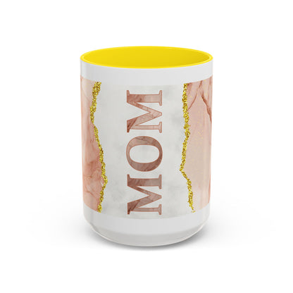 Mom Marble Accent Coffee Mug — Rose Gold & Gold Vein 11/15oz Gift