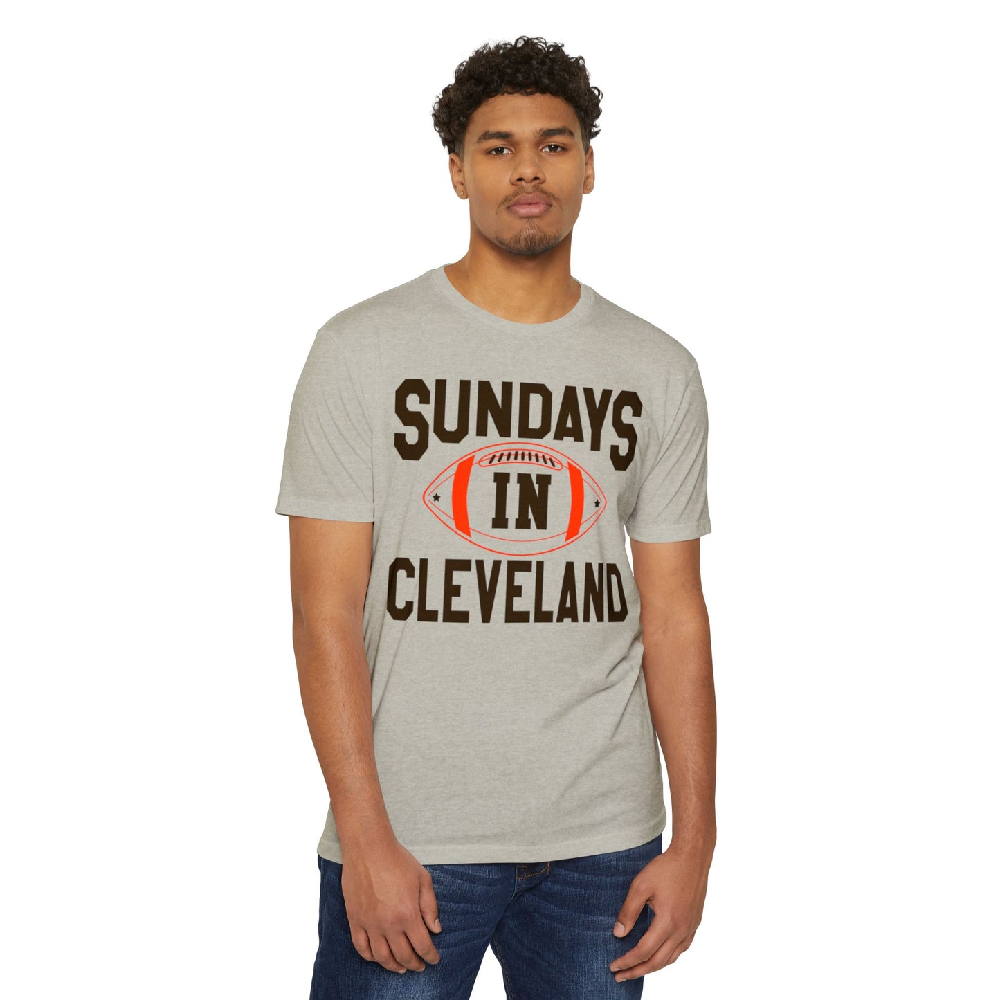 Sundays in Cleveland Football T-Shirt