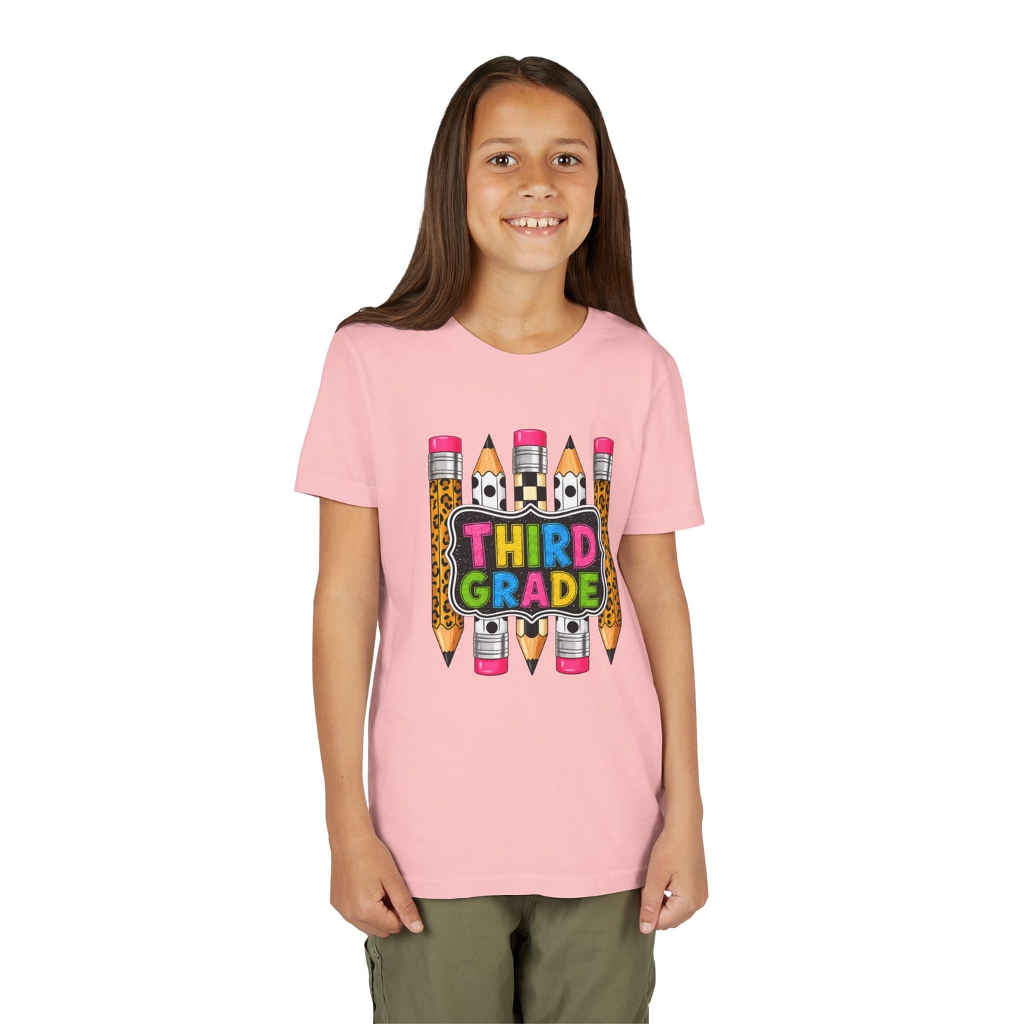 Third Grade Youth T-Shirt — Colorful Pencil Back-to-School Tee