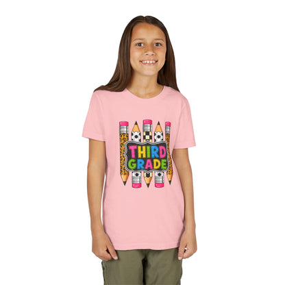 Third Grade Youth T-Shirt — Colorful Pencil Back-to-School Tee