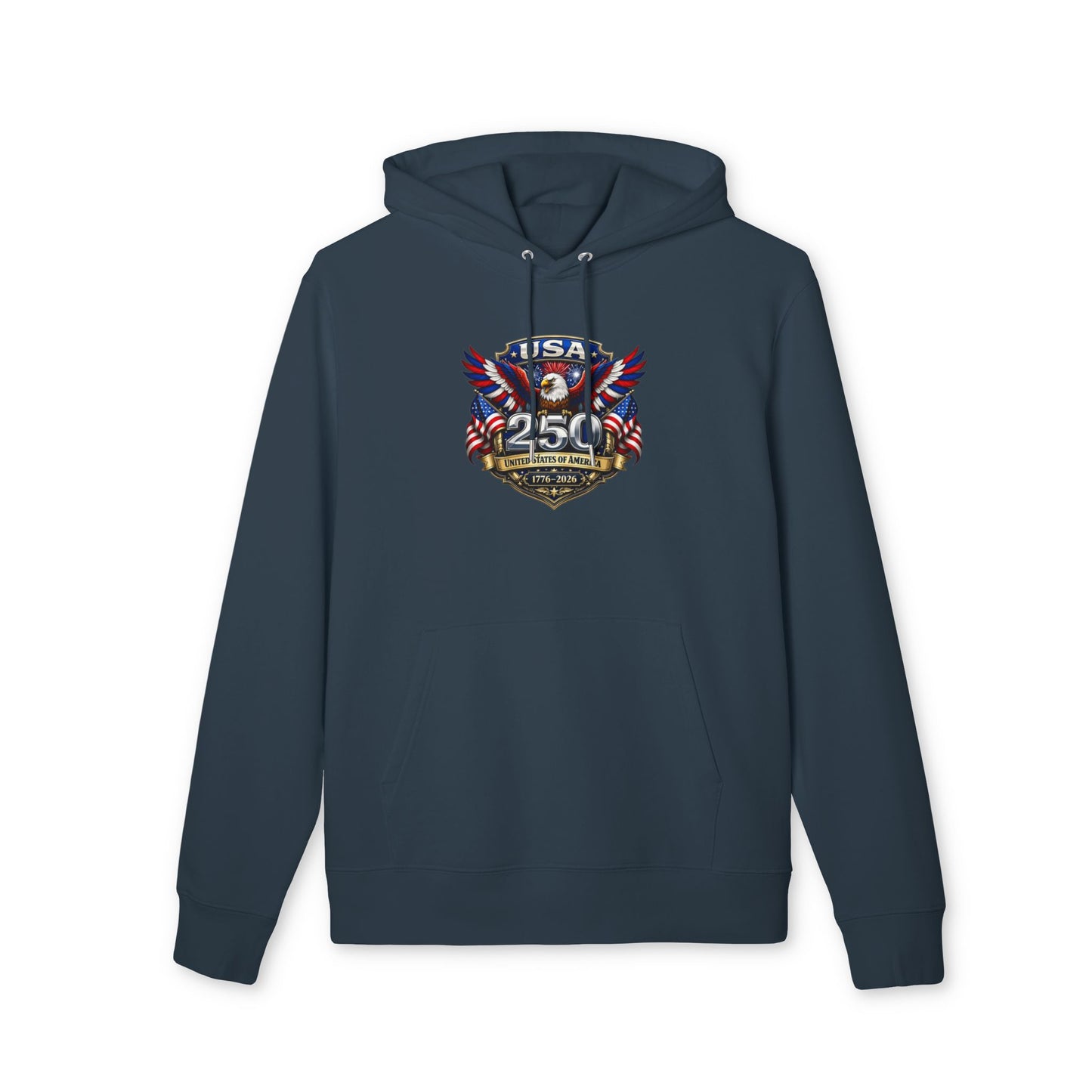 Patriotic USA 250th Anniversary Hoodie — Eagle Flag Emblem