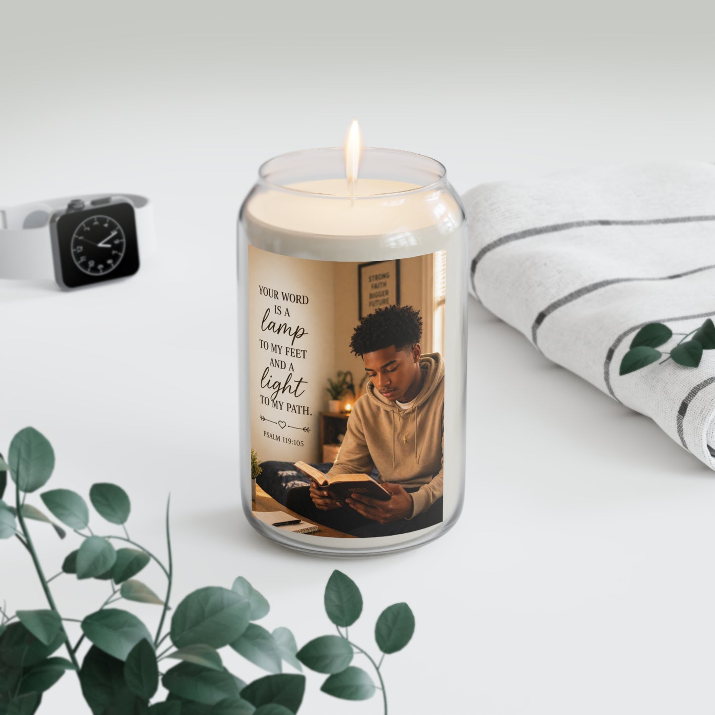Inspirational Scripture Soy Candle – “Your Word Is a Lamp” 13.75oz