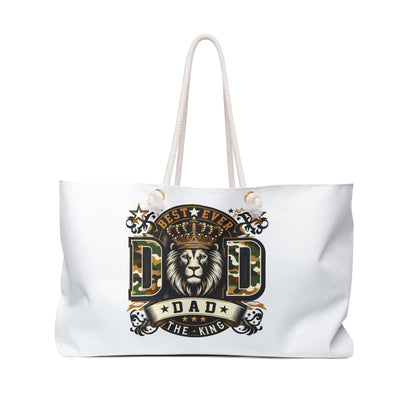 Best Ever Dad Weekender Bag — 'Dad the King' Lion Travel Tote