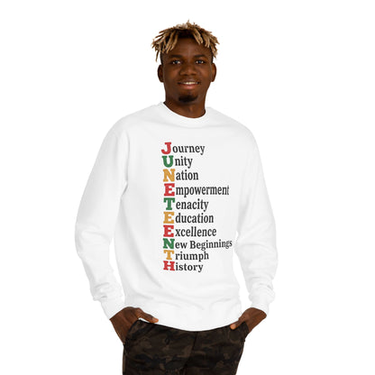 Juneteenth Acrostic Sweatshirt — Journey Unity Nation Empowerment Tee