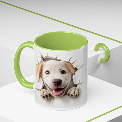 Puppy Peek-A-Boo Accent Coffee Mug (11/15oz)