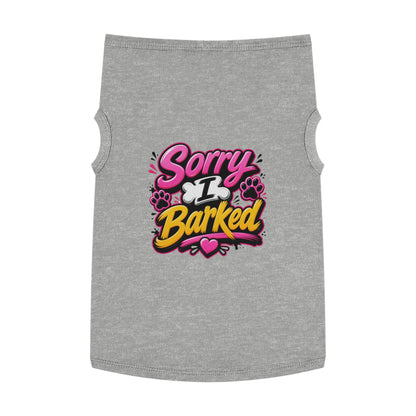 Dog Tank Top — “Sorry I Barked” Cute Paw Print Pet Shirt