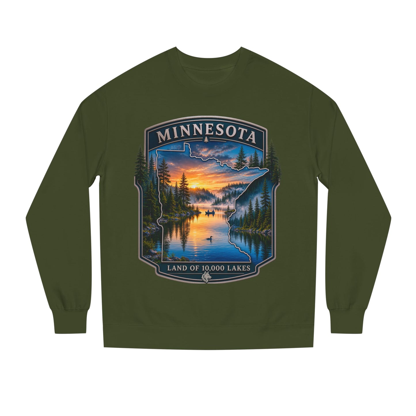 Minnesota Lakes Crewneck Sweatshirt — 'Land of 10,000 Lakes' Sunset Scenic Sweatshirt