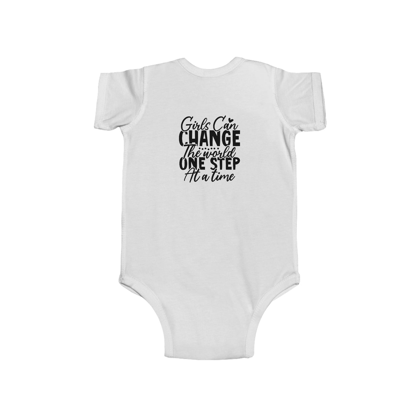 Infant Bodysuit - "Girls Can Change the World One Step at a Time" Inspirational Baby Onesie