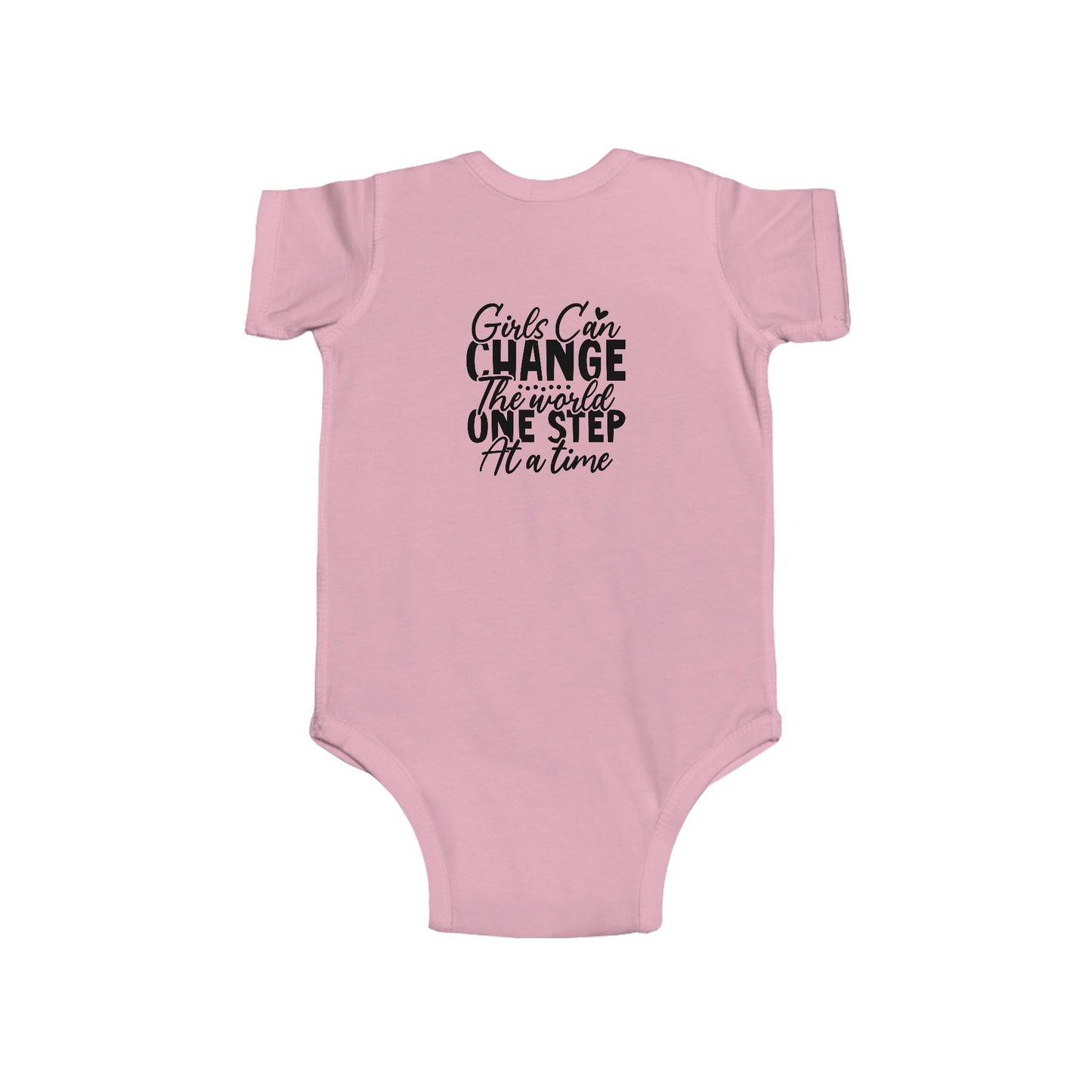 Infant Bodysuit - "Girls Can Change the World One Step at a Time" Inspirational Baby Onesie
