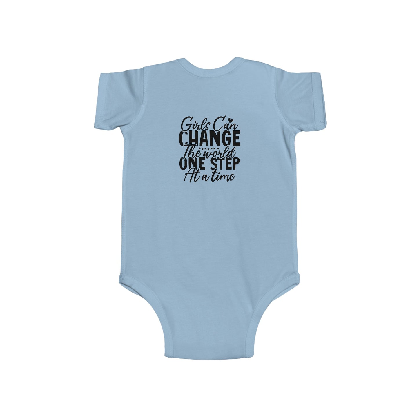Infant Bodysuit - "Girls Can Change the World One Step at a Time" Inspirational Baby Onesie