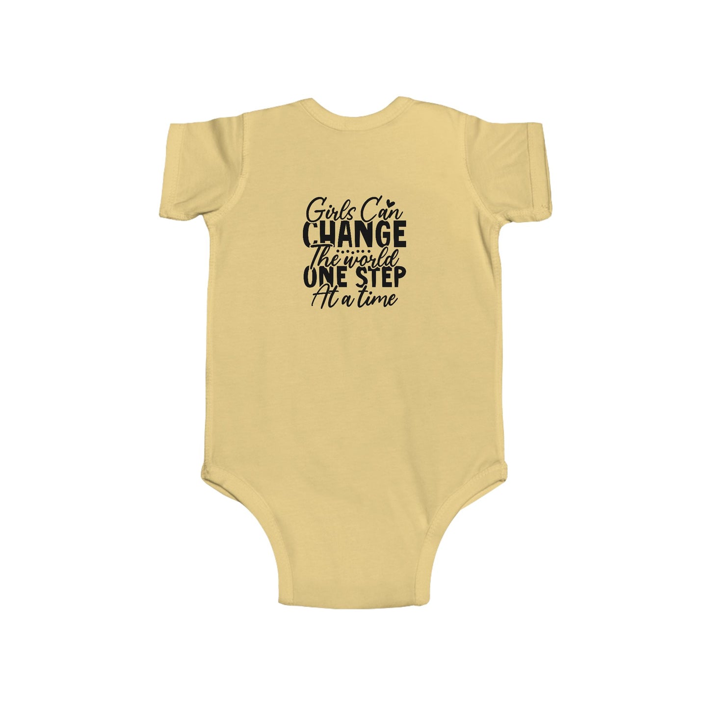 Infant Bodysuit - "Girls Can Change the World One Step at a Time" Inspirational Baby Onesie