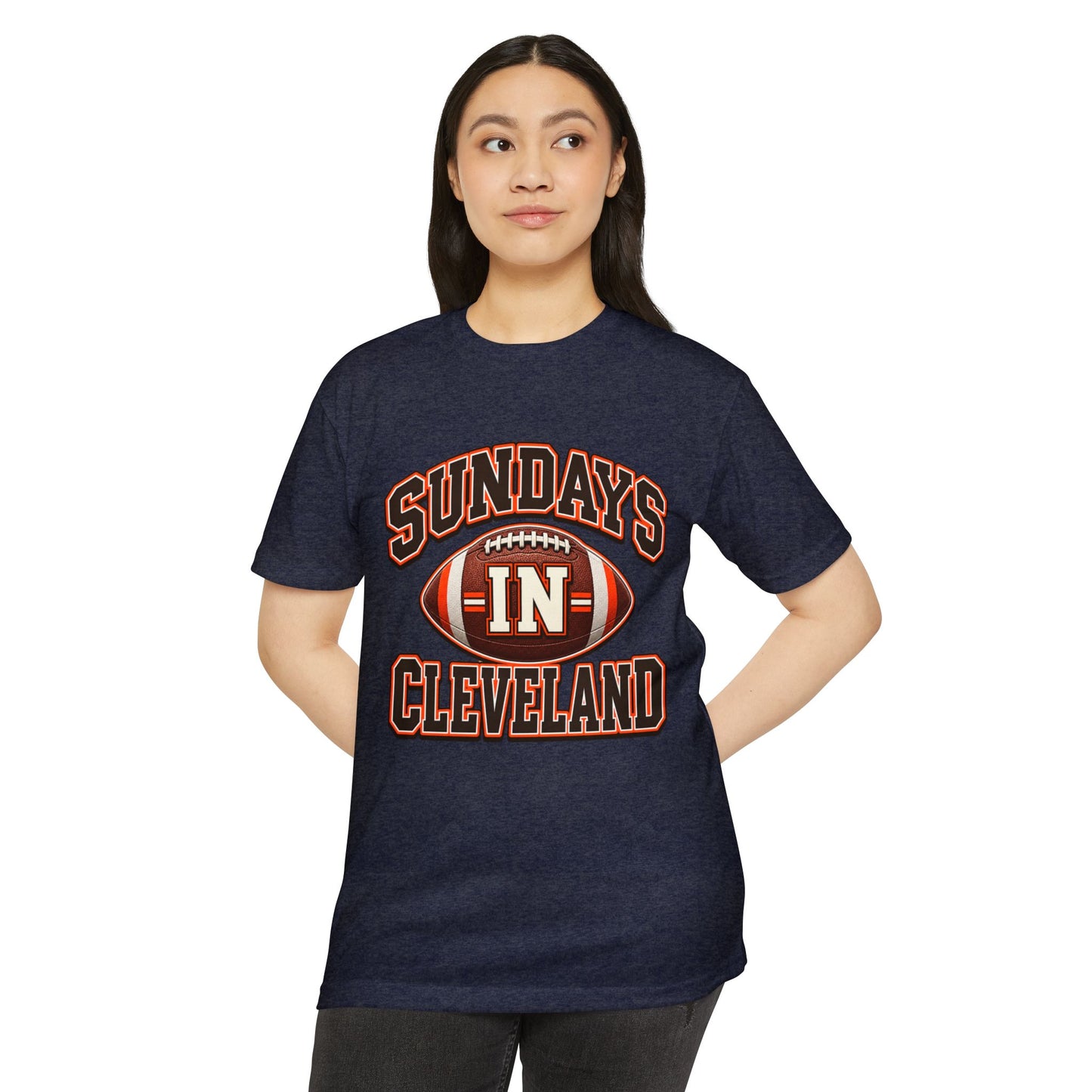 Sundays in Cleveland Football T-Shirt
