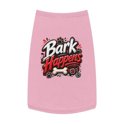 Bark Happens Pet Tank Top – Funny Dog Shirt with Bone & Paw Graphic