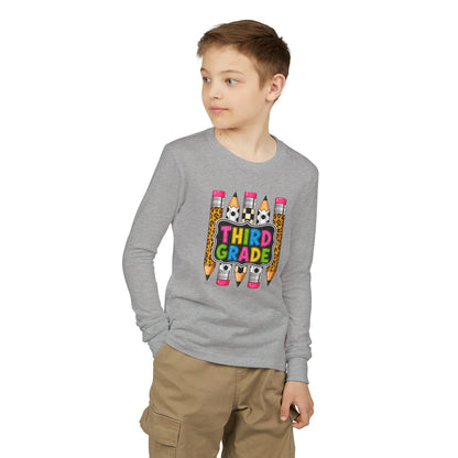 Third Grade Pencil Graphic Long Sleeve Tee