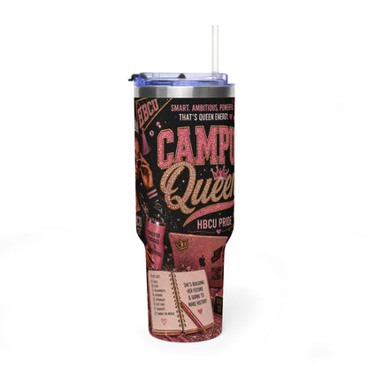 Campus Queen 40oz Vacuum Tumbler — HBCU Pride Travel Mug
