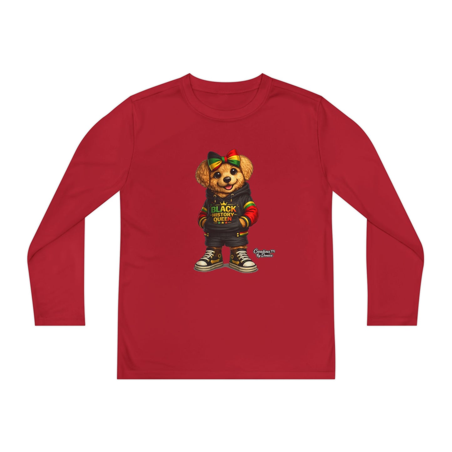 Youth Long Sleeve Tee — Rasta Bear 'Black History' Graphic