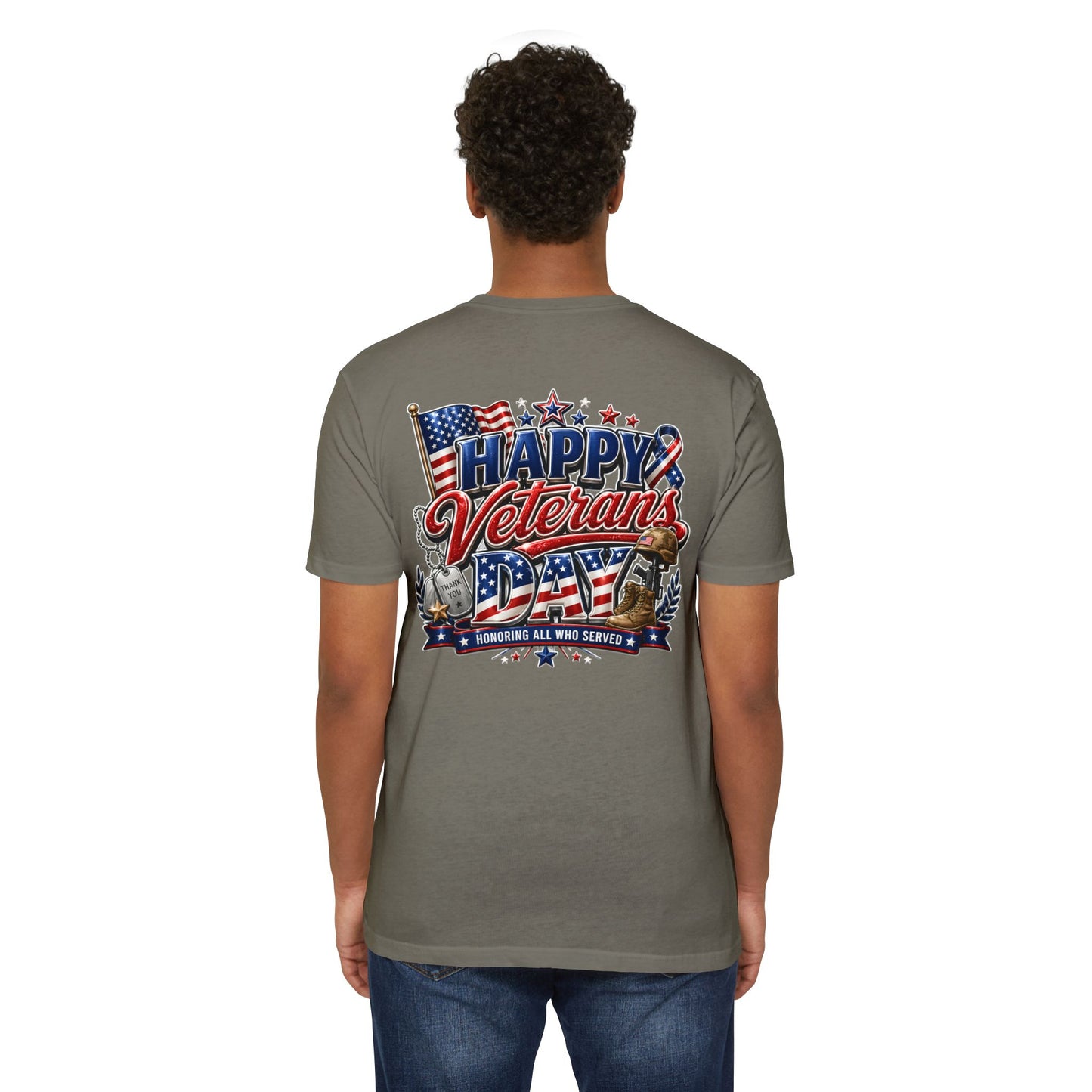Veterans Day T-Shirt - "Happy Veterans Day" Patriotic Military Tribute Tee