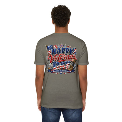 Veterans Day T-Shirt - "Happy Veterans Day" Patriotic Military Tribute Tee