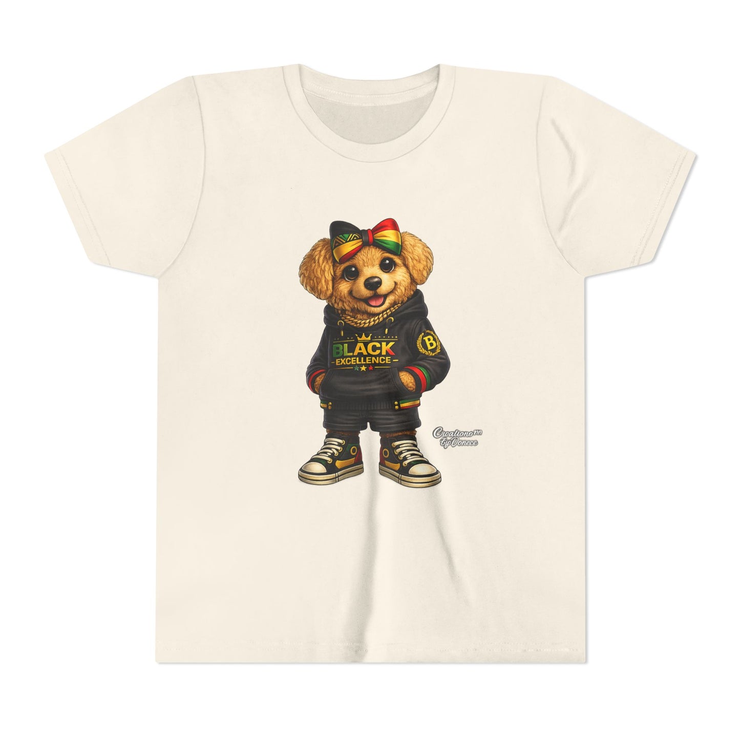 Youth Tee — Rasta Teddy "Black Excellence" Graphic Shirt