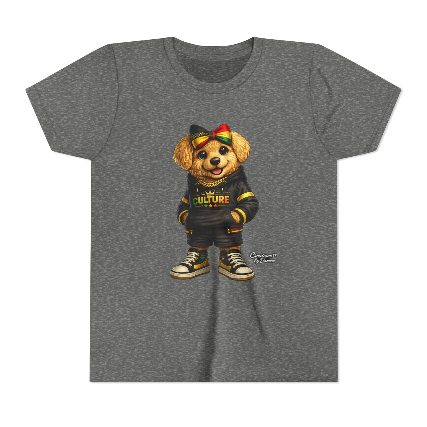 Youth Tee — Cute Rasta Bear "Culture" Graphic Kids T-Shirt