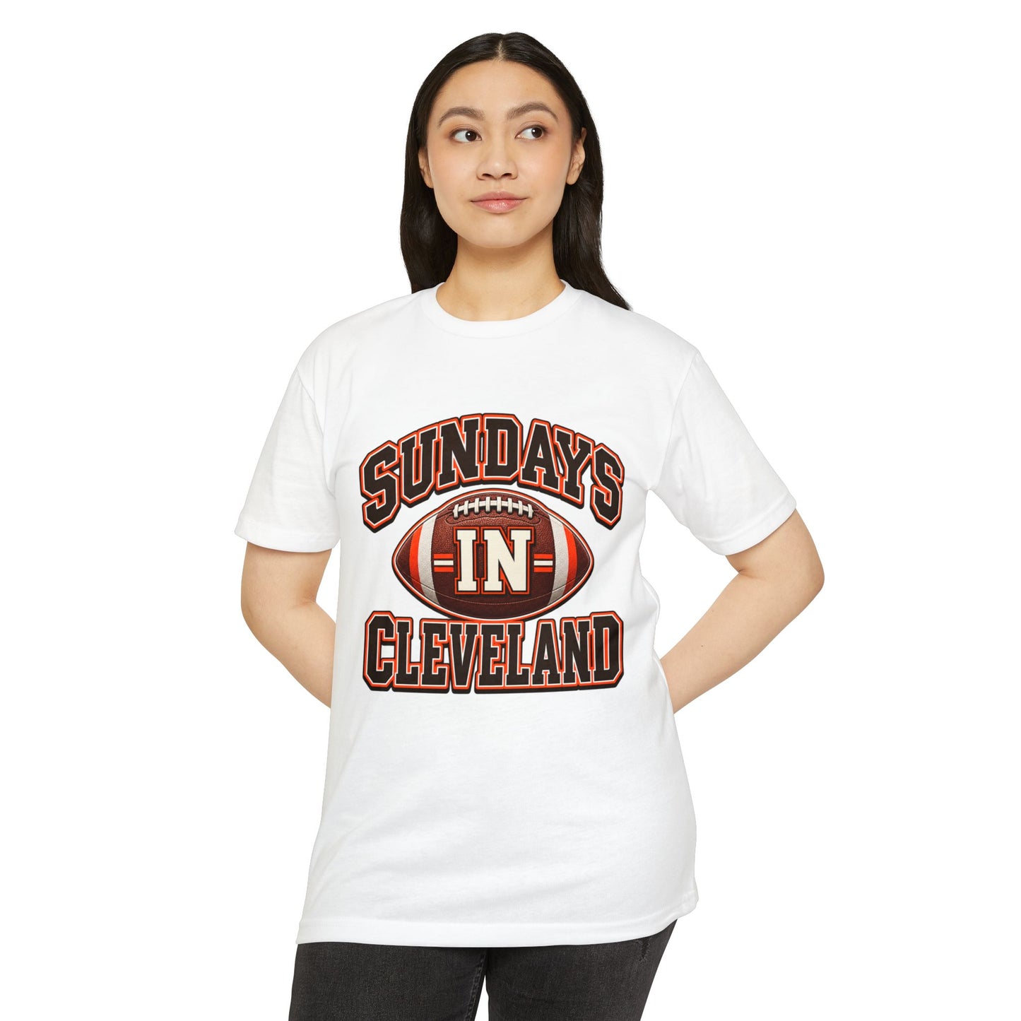 Sundays in Cleveland Football T-Shirt