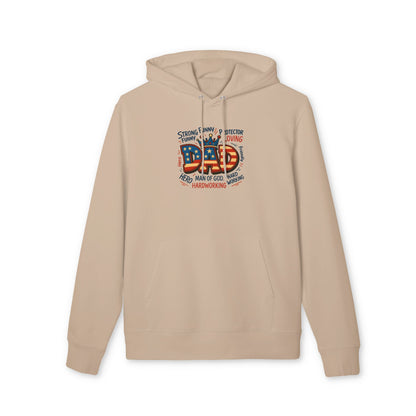 Patriotic 'Dad' Hoodie — American Flag Father’s Day Sweatshirt, Proud Dad Gift